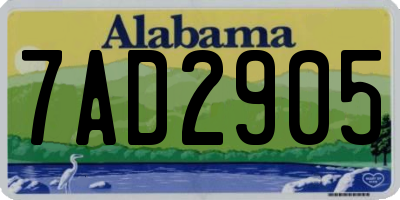 AL license plate 7AD2905