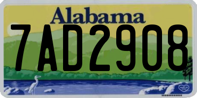 AL license plate 7AD2908