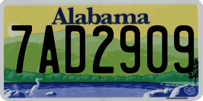 AL license plate 7AD2909