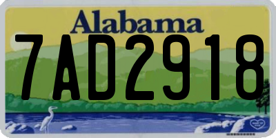 AL license plate 7AD2918