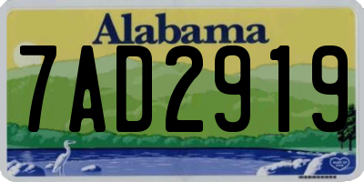 AL license plate 7AD2919