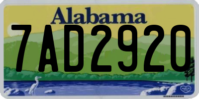 AL license plate 7AD2920