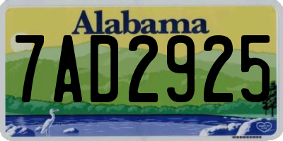 AL license plate 7AD2925