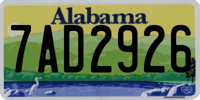 AL license plate 7AD2926
