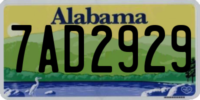 AL license plate 7AD2929