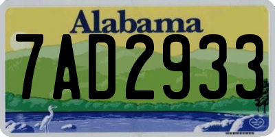 AL license plate 7AD2933