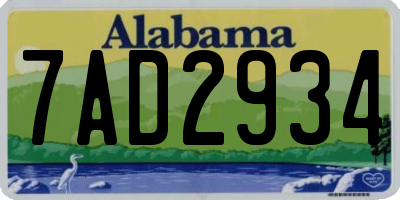 AL license plate 7AD2934
