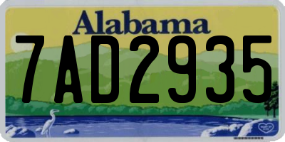 AL license plate 7AD2935