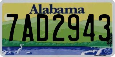 AL license plate 7AD2943