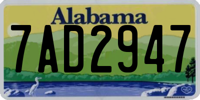 AL license plate 7AD2947