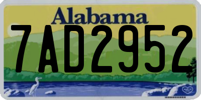 AL license plate 7AD2952