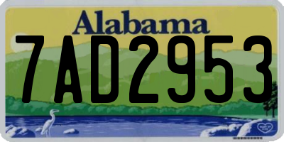AL license plate 7AD2953
