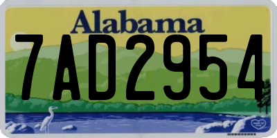 AL license plate 7AD2954