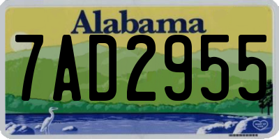AL license plate 7AD2955