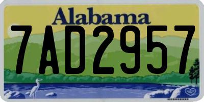 AL license plate 7AD2957