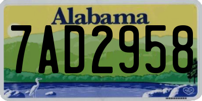 AL license plate 7AD2958