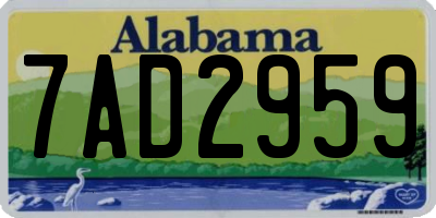 AL license plate 7AD2959