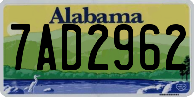 AL license plate 7AD2962
