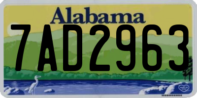 AL license plate 7AD2963