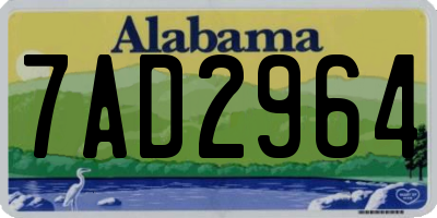 AL license plate 7AD2964