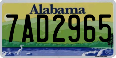 AL license plate 7AD2965