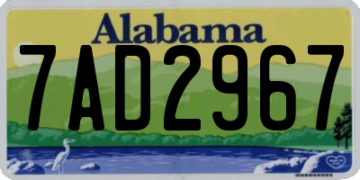AL license plate 7AD2967