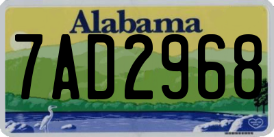 AL license plate 7AD2968