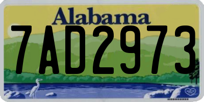 AL license plate 7AD2973