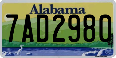 AL license plate 7AD2980