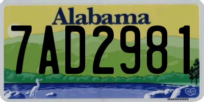 AL license plate 7AD2981
