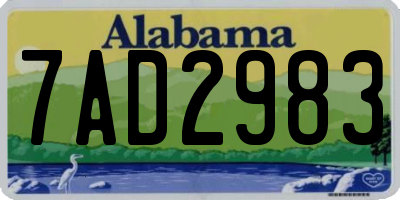 AL license plate 7AD2983