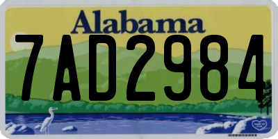 AL license plate 7AD2984