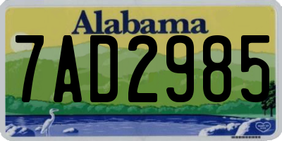 AL license plate 7AD2985