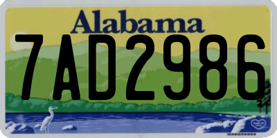 AL license plate 7AD2986