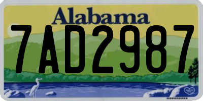 AL license plate 7AD2987
