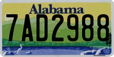 AL license plate 7AD2988