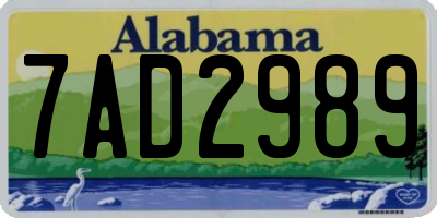 AL license plate 7AD2989