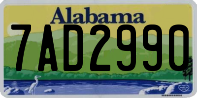 AL license plate 7AD2990
