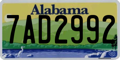 AL license plate 7AD2992