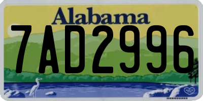AL license plate 7AD2996