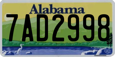 AL license plate 7AD2998