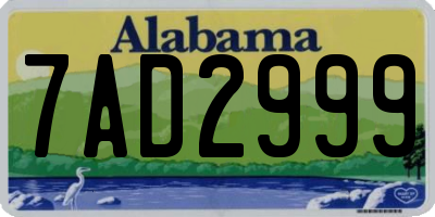 AL license plate 7AD2999