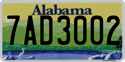AL license plate 7AD3002