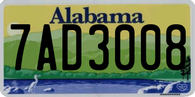 AL license plate 7AD3008