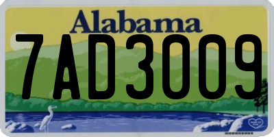 AL license plate 7AD3009