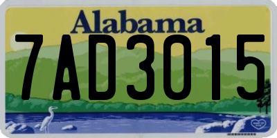 AL license plate 7AD3015