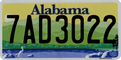 AL license plate 7AD3022
