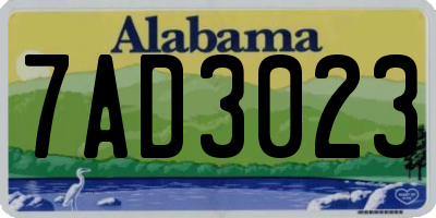 AL license plate 7AD3023