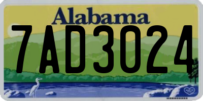 AL license plate 7AD3024