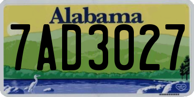 AL license plate 7AD3027
